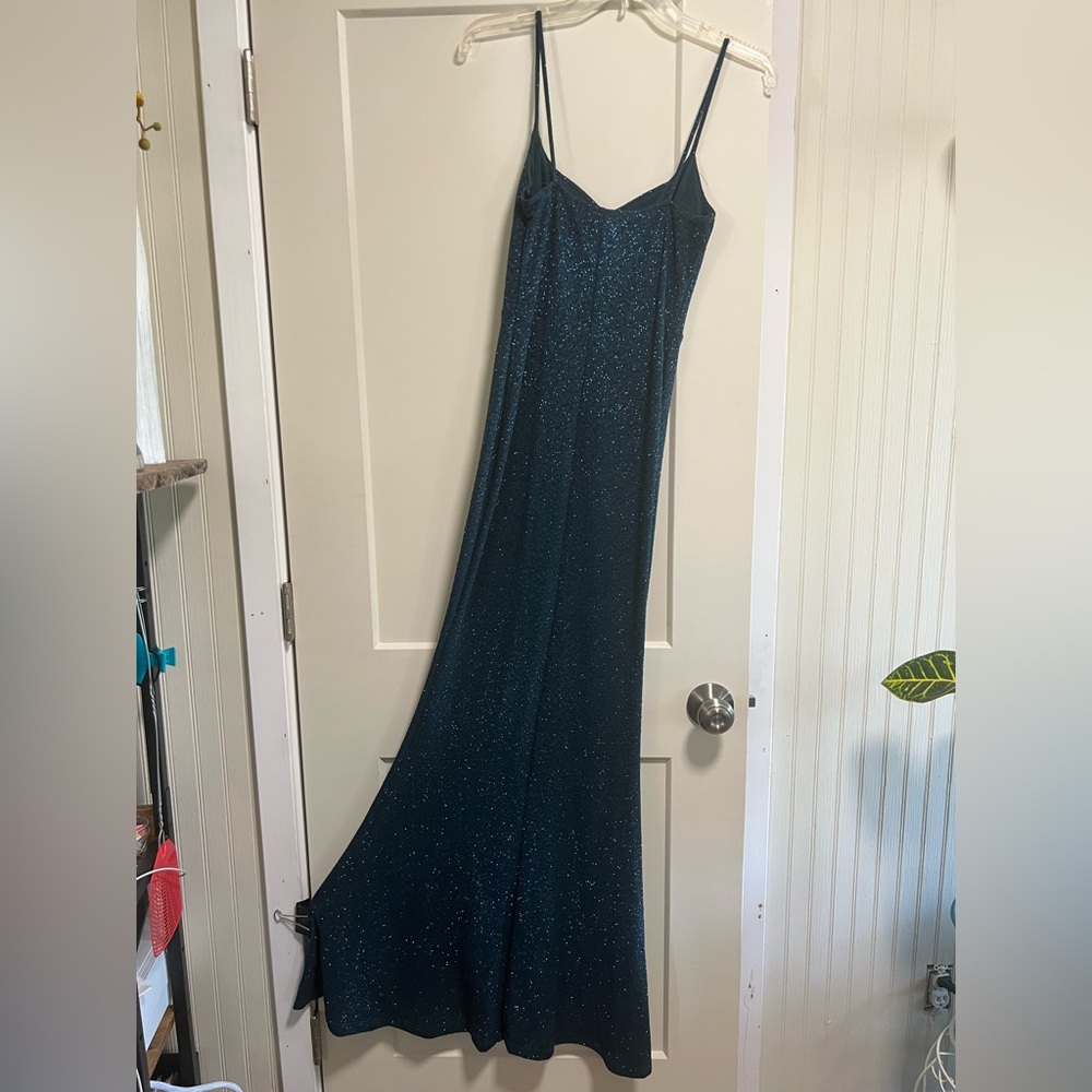 Sparkle Slip Maxi Dress in Dark Teal